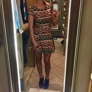 H&M Divided Skater Dress in Aztec Print